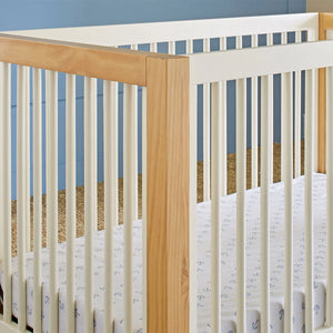 Warm White / Honey - Namesake Nantucket 3-in-1 Convertible Crib with Toddler Bed Conversion Kit Lifestyle 3