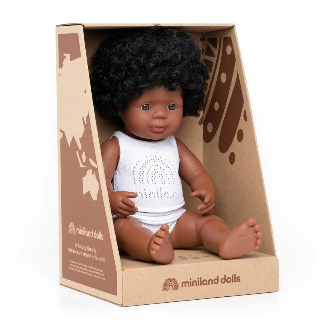 Miniland doll Miniland Doll African American Girl (15"/38 cm)