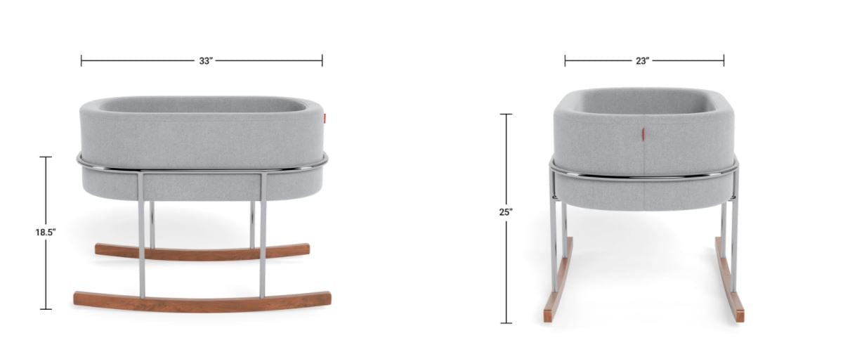Monte Design bassinet Monte Design Rockwell Modern Bassinet - Dimensions