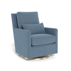 Monte Design nursing chair Denim Blue / Gold Swivel (+$250) Monte Design Como Glider - Performance