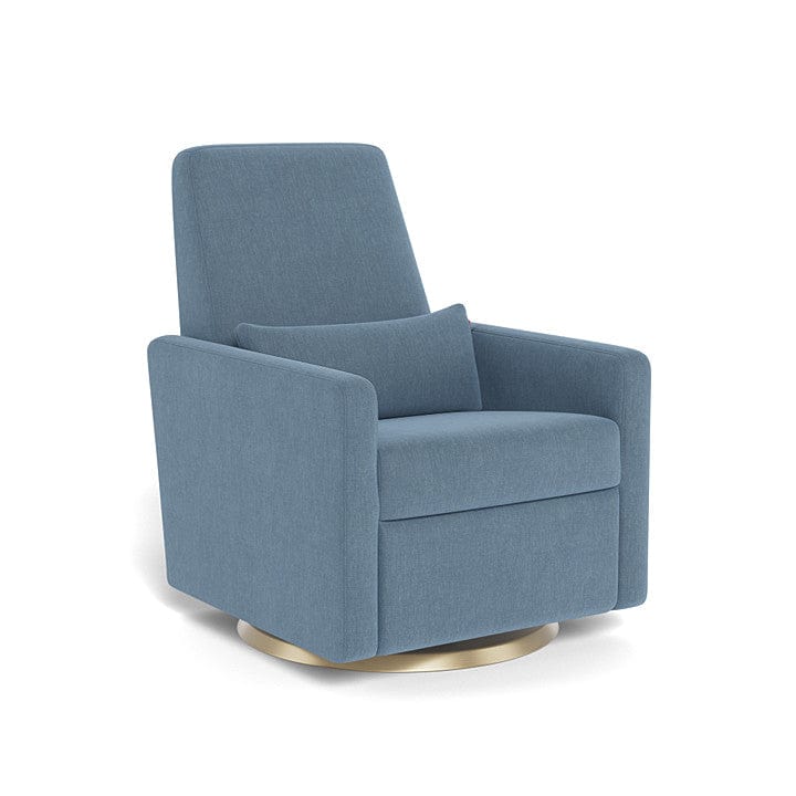 Monte Design nursing chair Denim Blue / Gold Swivel (+$250) Monte Design Grano Glider Recliner - Performance