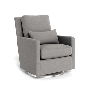 Monte Design nursing chair Light Grey Italian Wool / Stainless Steel Swivel (+$250) Monte Design Como Glider - Premium