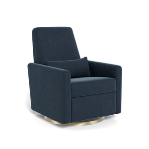 Monte Design nursing chair Midnight Blue Brushed Cotton-Linen / Gold Swivel (+$250) Monte Design Grano Glider Recliner - Premium