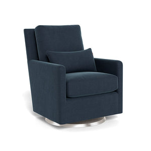 Monte Design nursing chair Midnight Blue Brushed Cotton-Linen / Stainless Steel Swivel (+$250) Monte Design Como Glider - Premium
