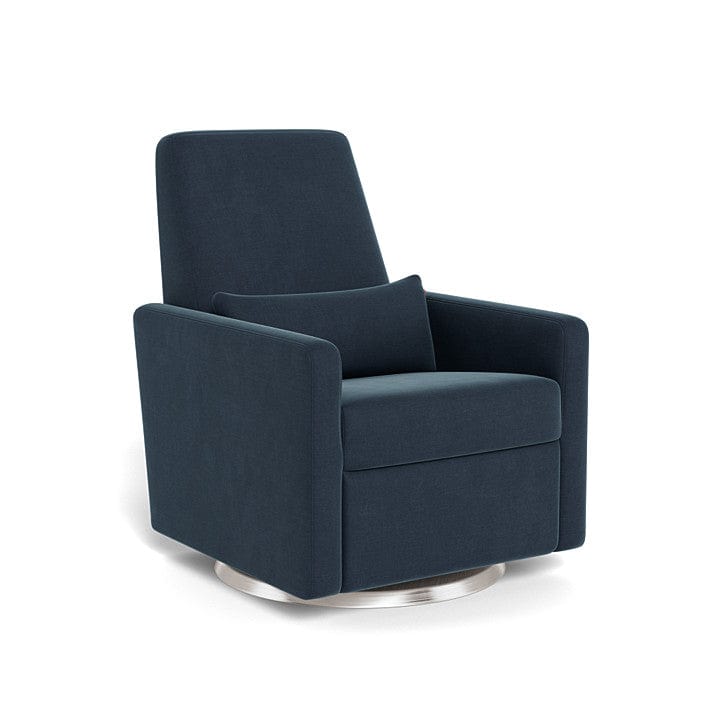 Monte Design nursing chair Midnight Blue Brushed Cotton-Linen / Stainless Steel Swivel (+$250) Monte Design Grano Glider Recliner - Premium