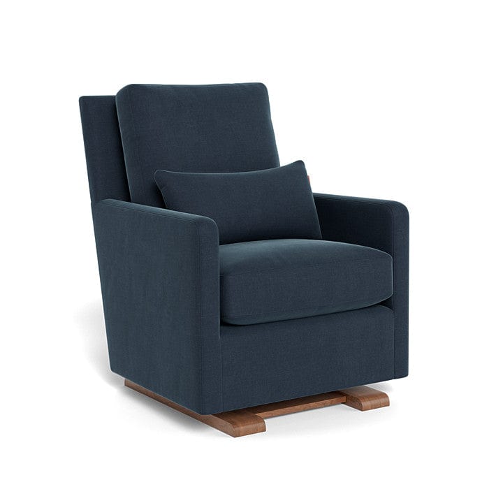 Monte Design nursing chair Midnight Blue Brushed Cotton-Linen / Walnut (+$250) Monte Design Como Glider - Premium