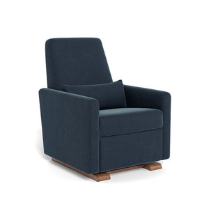 Monte Design nursing chair Midnight Blue Brushed Cotton-Linen / Walnut (+$250) Monte Design Grano Glider Recliner - Premium
