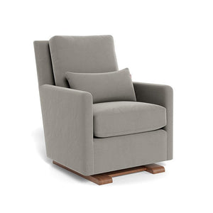 Monte Design nursing chair Mineral Grey Velvet / Walnut (+$250) Monte Design Como Glider - Performance