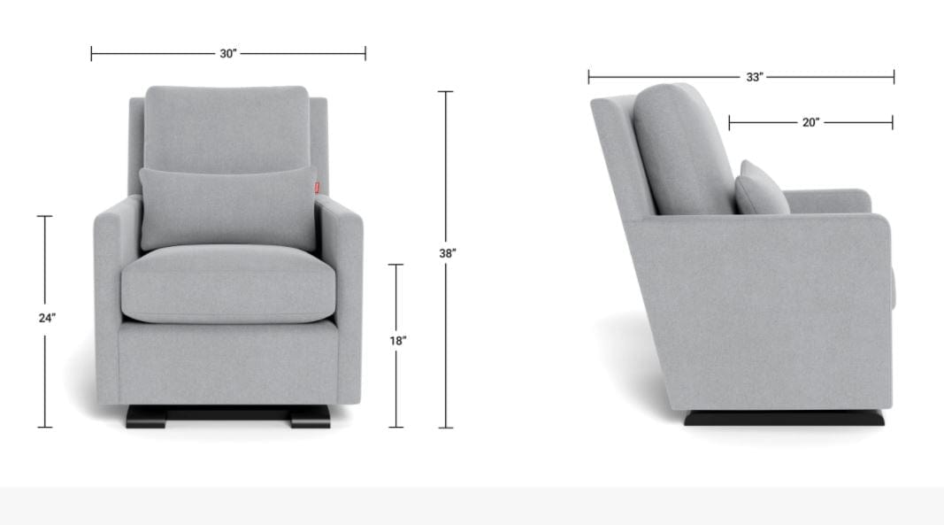 Monte Design nursing chair Monte Design Como Glider - Nordic Grey (Quick Ship Edition)