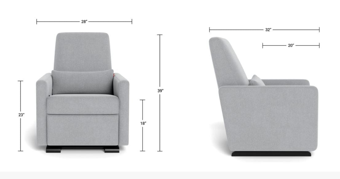 Monte Design nursing chair Monte Design Grano Glider Recliner - Measurements