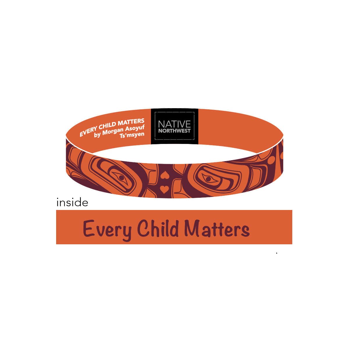 Native Northwest Every Child Matters Orange Shirt Day Wristband - .5"