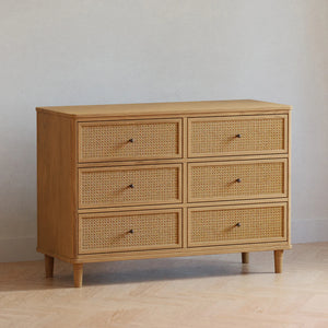 Honey / Honey Cane - Namesake Marin with Cane 6 Drawer Assembled Dresser