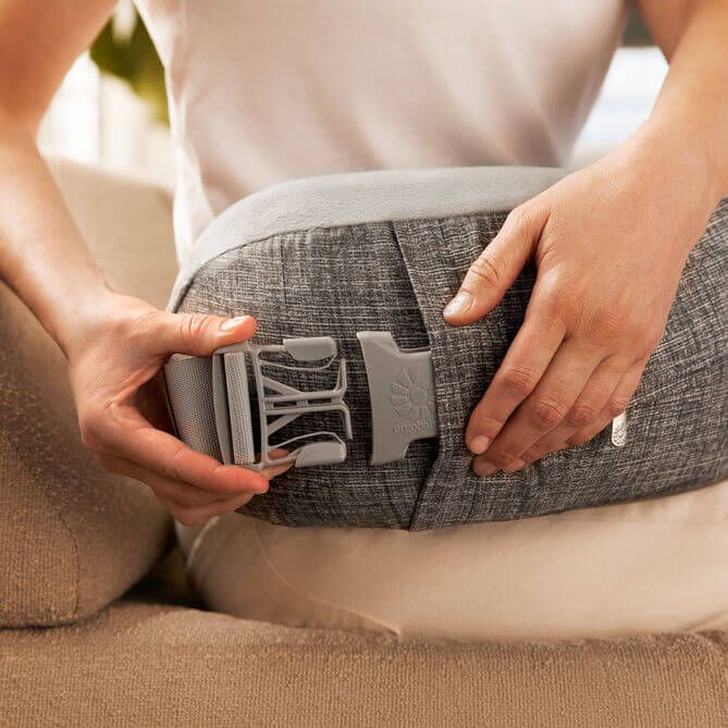 Ergobaby Natural Curve Nursing Pillow with Strap - Grey Lifestyle 3