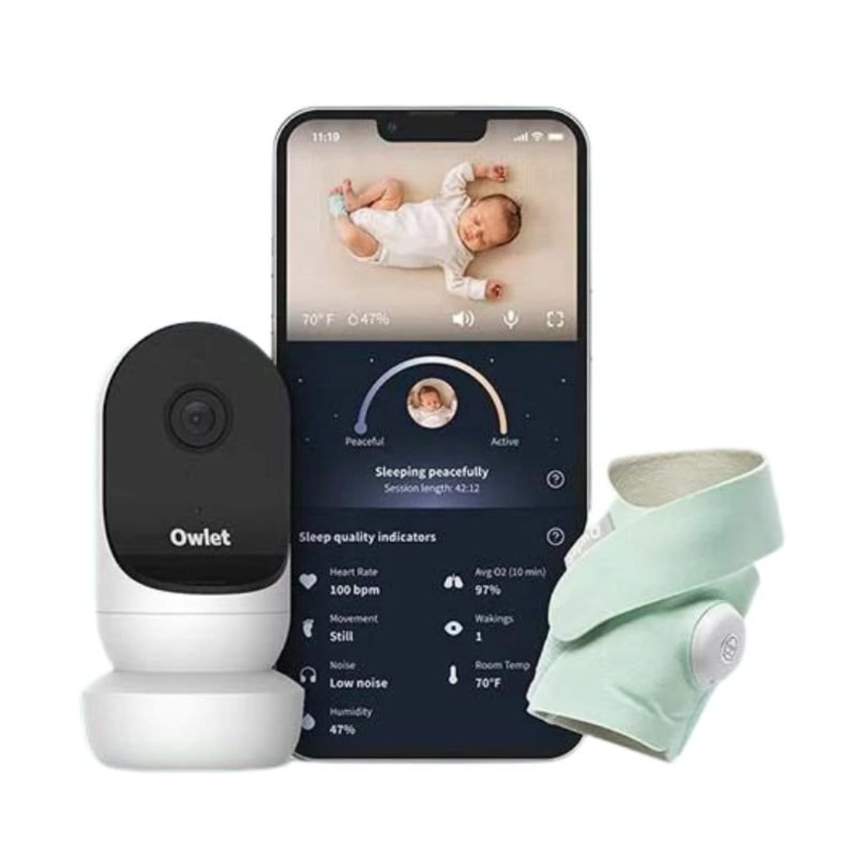 Owlet Baby Care baby monitor Owlet Dream Duo - Dream Sock & Cam 2