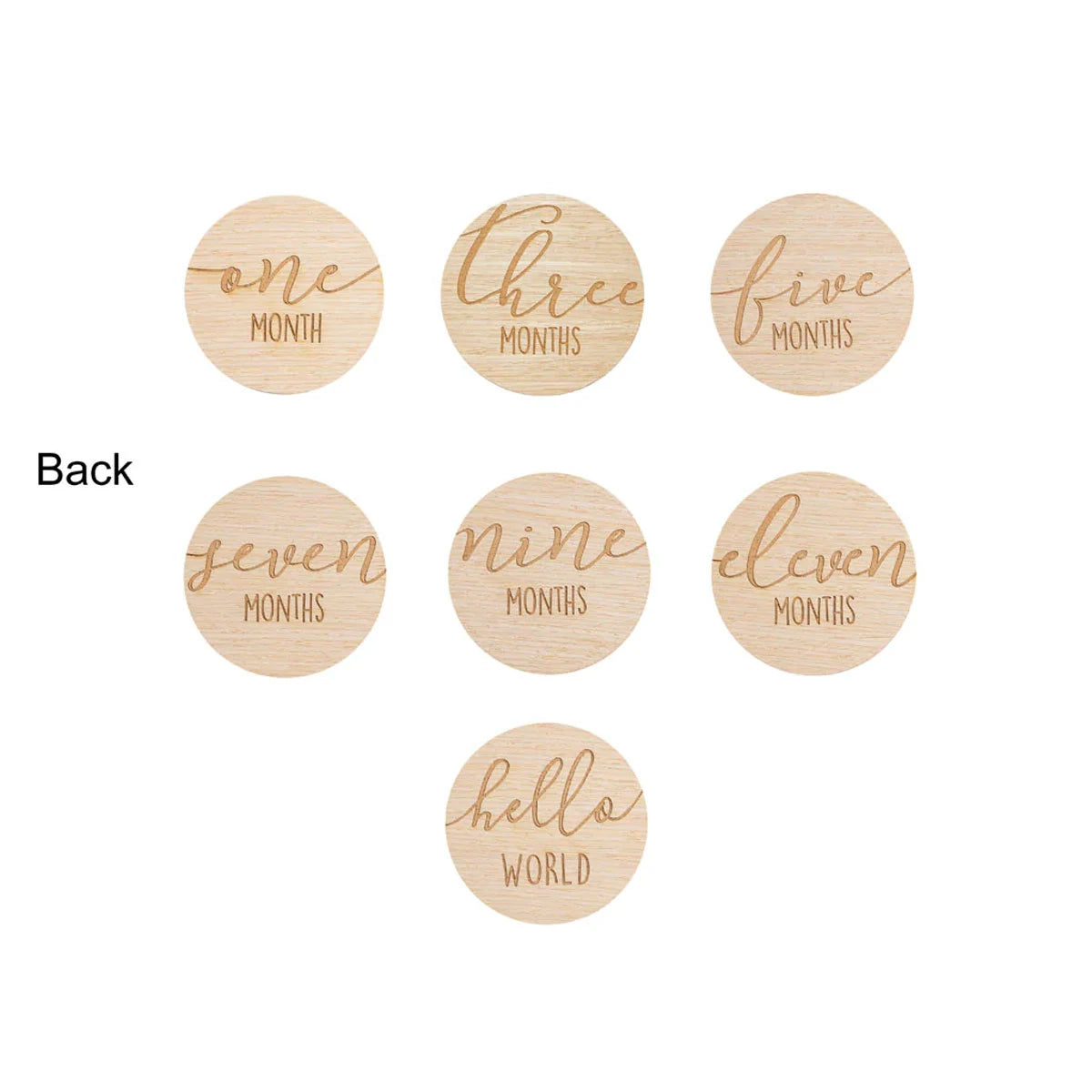Pearhead Wooden Monthly Milestone Photo Marker Cards - Back