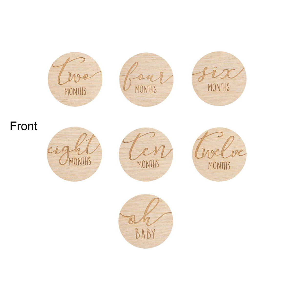 Pearhead Wooden Monthly Milestone Photo Marker Cards - Front