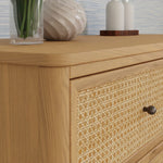 Honey / Honey Cane - Namesake Marin with Cane 6 Drawer Assembled Dresser Detail
