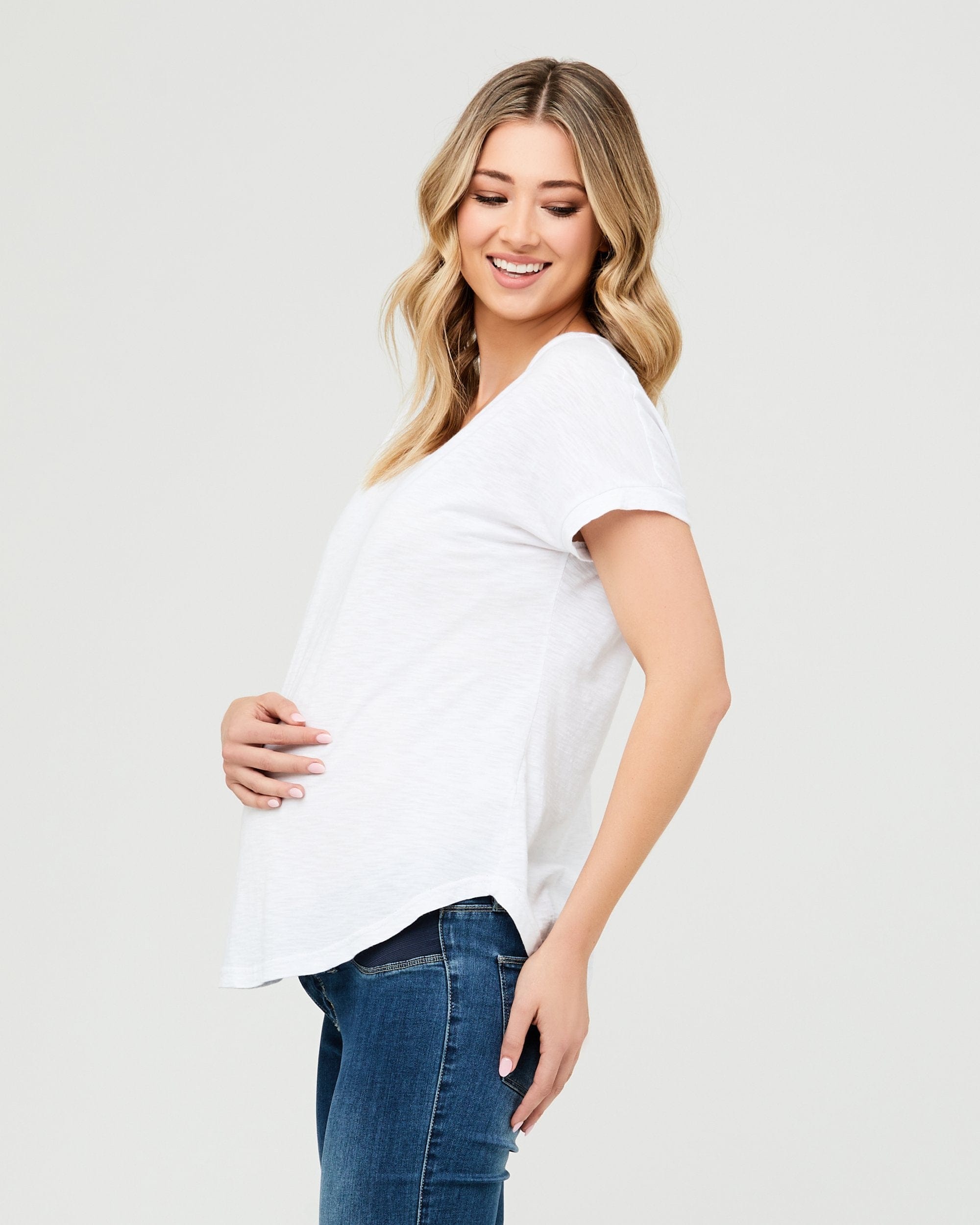 Ripe Maternity maternity shirt Ripe Maternity Jaiden Tee - White