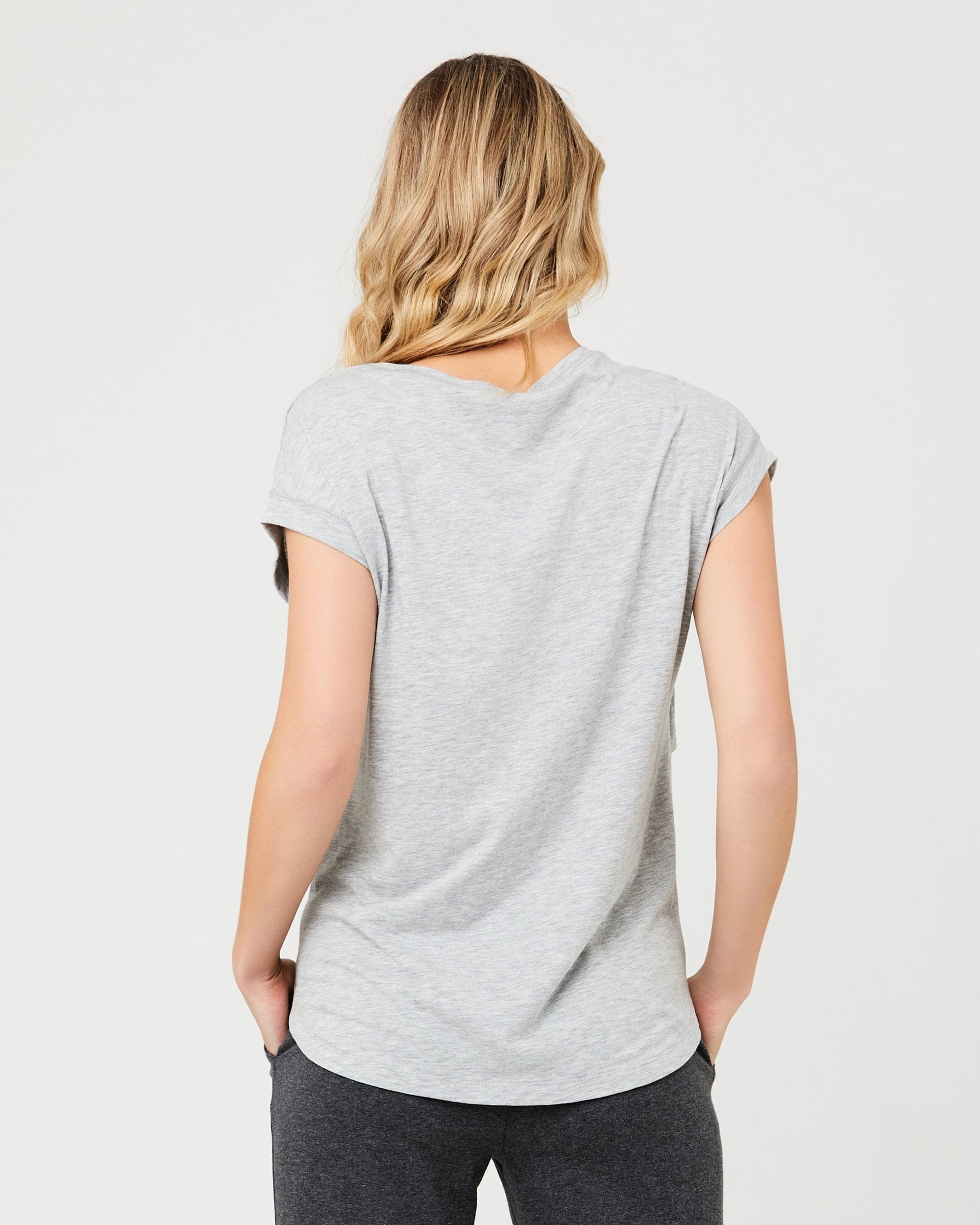 Ripe Maternity Richie Nursing Tee - Grey Marle - Momease Baby Boutique