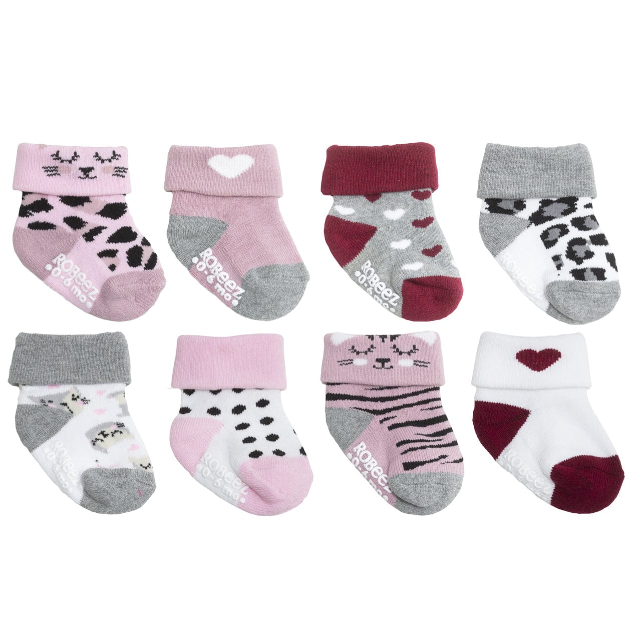 Robeez socks 0-6 M Robeez Non-Skid Socks 8 PK - Little Kitty