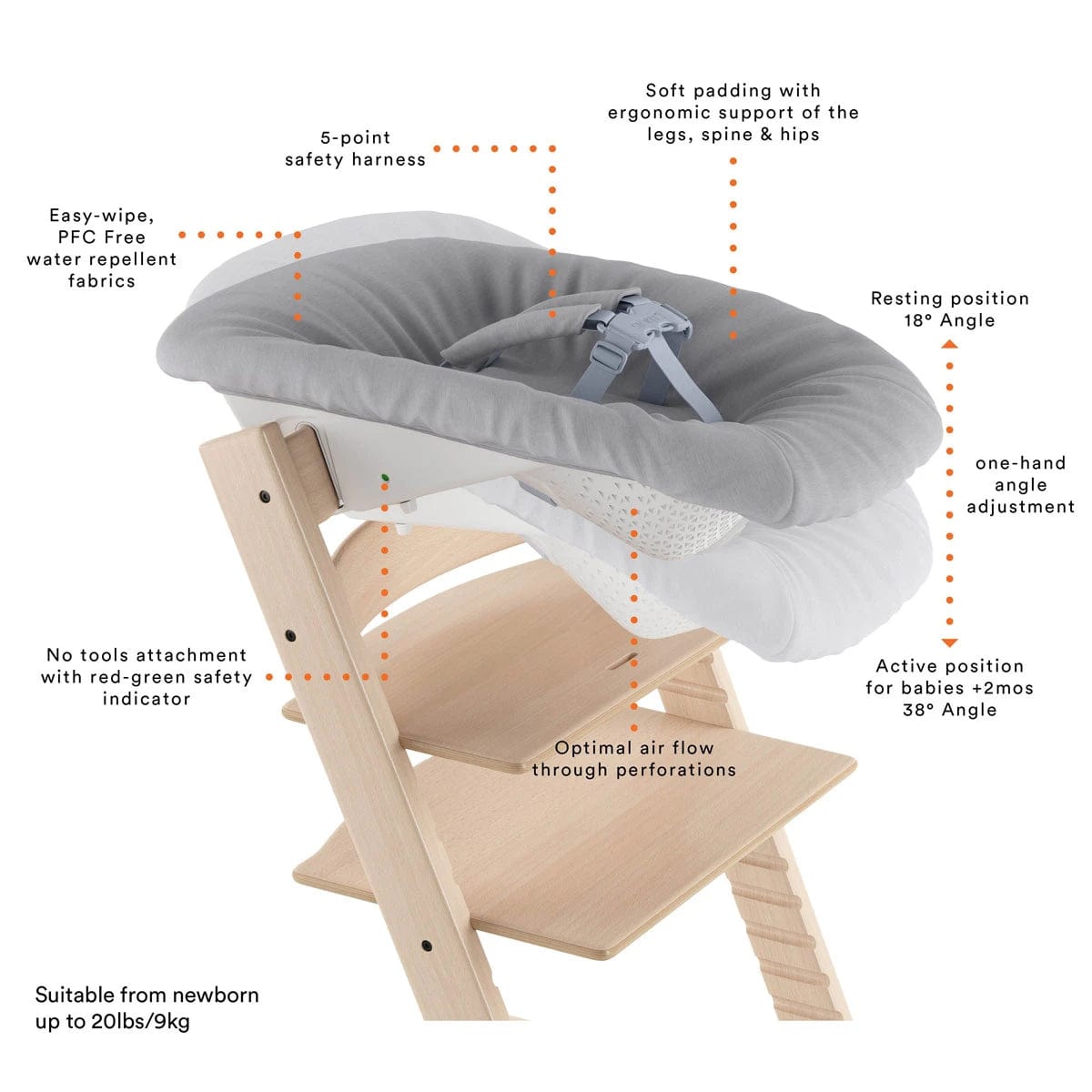 Stokke high chair accessory Stokke Tripp Trapp® Newborn Set - Features