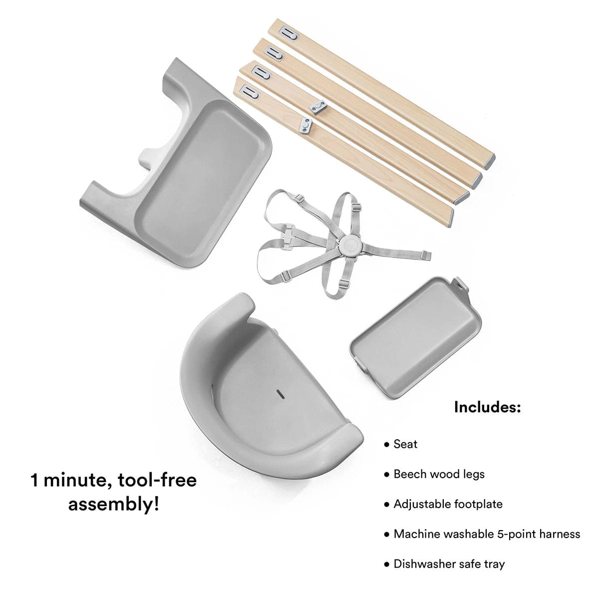 Stokke High Chairs & Booster Seats Stokke® Clikk™ High Chair - Easy Assembly and Contents