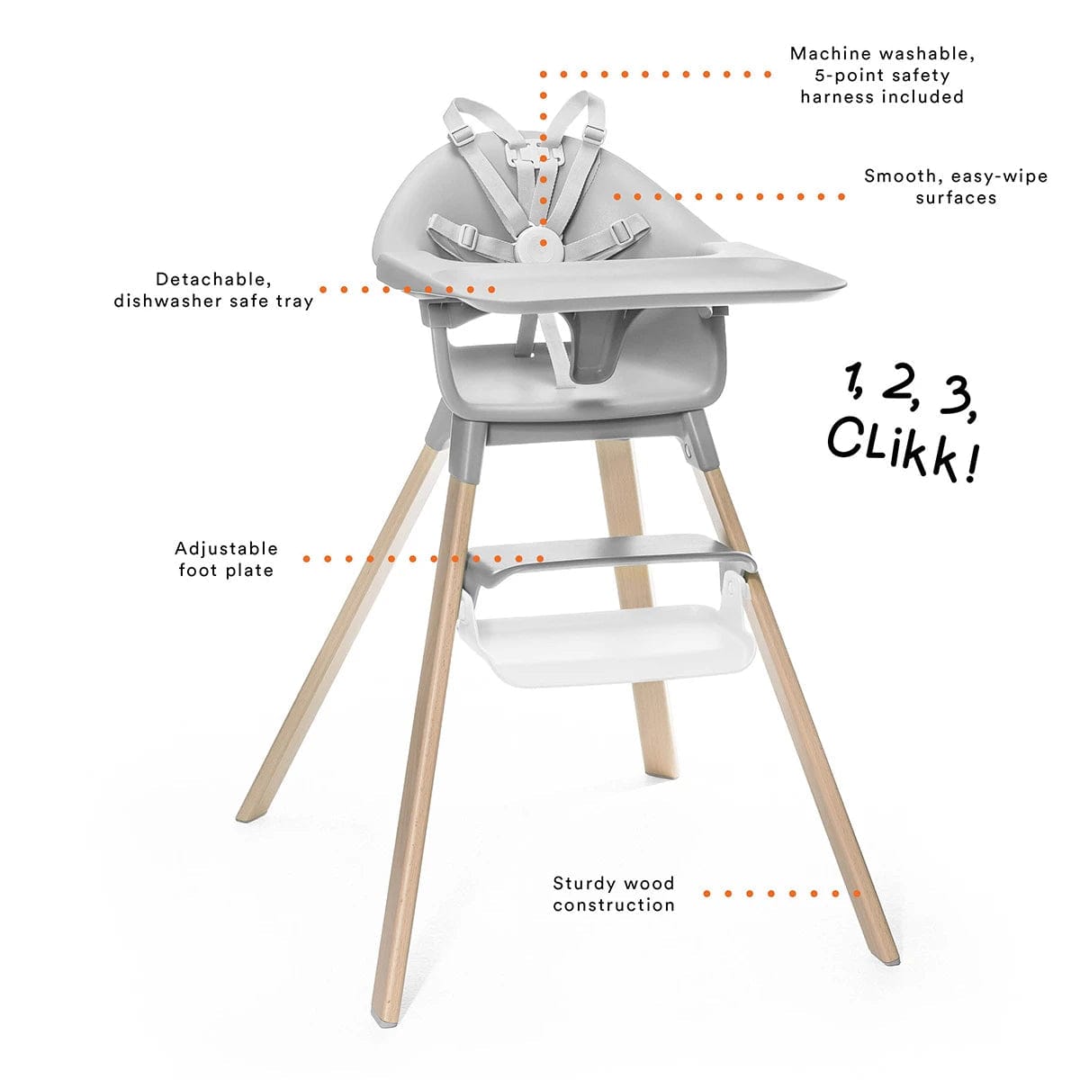 Stokke High Chairs & Booster Seats Stokke® Clikk™ High Chair - Cloud Grey