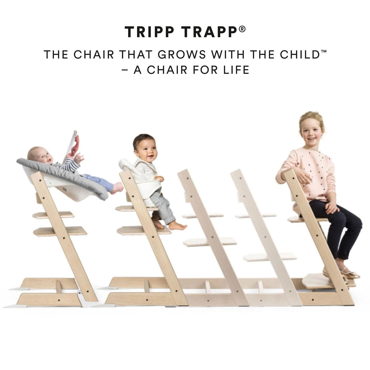 Natural / Nordic Grey Cushion - Stokke Tripp Trapp® High Chair² and Cushion² with Stokke® Tray (Complete)