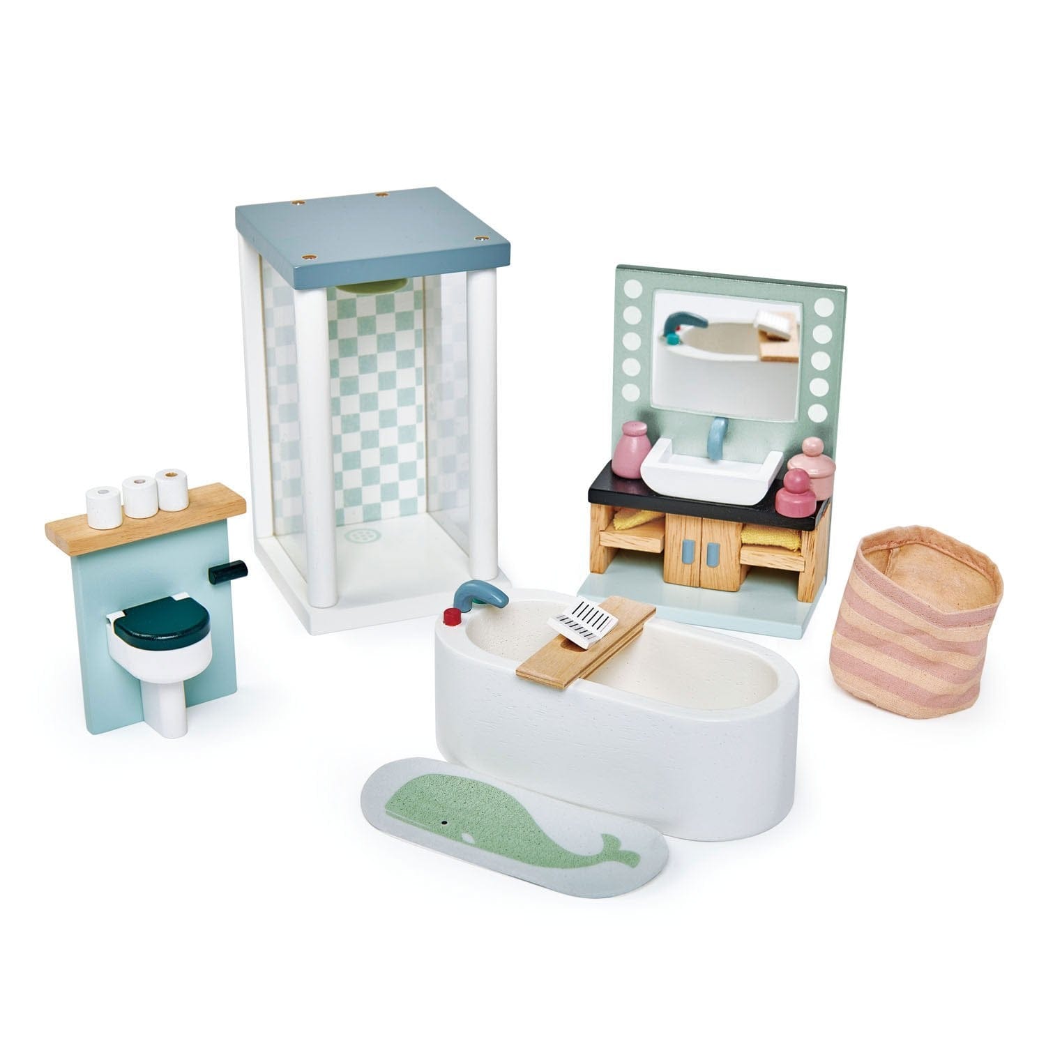Tender Leaf Toys wooden toy Tender Leaf Toys Doll House Bathroom Furniture Set