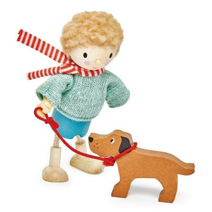 Tender Leaf Toys wooden toy Tender Leaf Toys Mr. Goodwood & Dog Wooden Doll Set