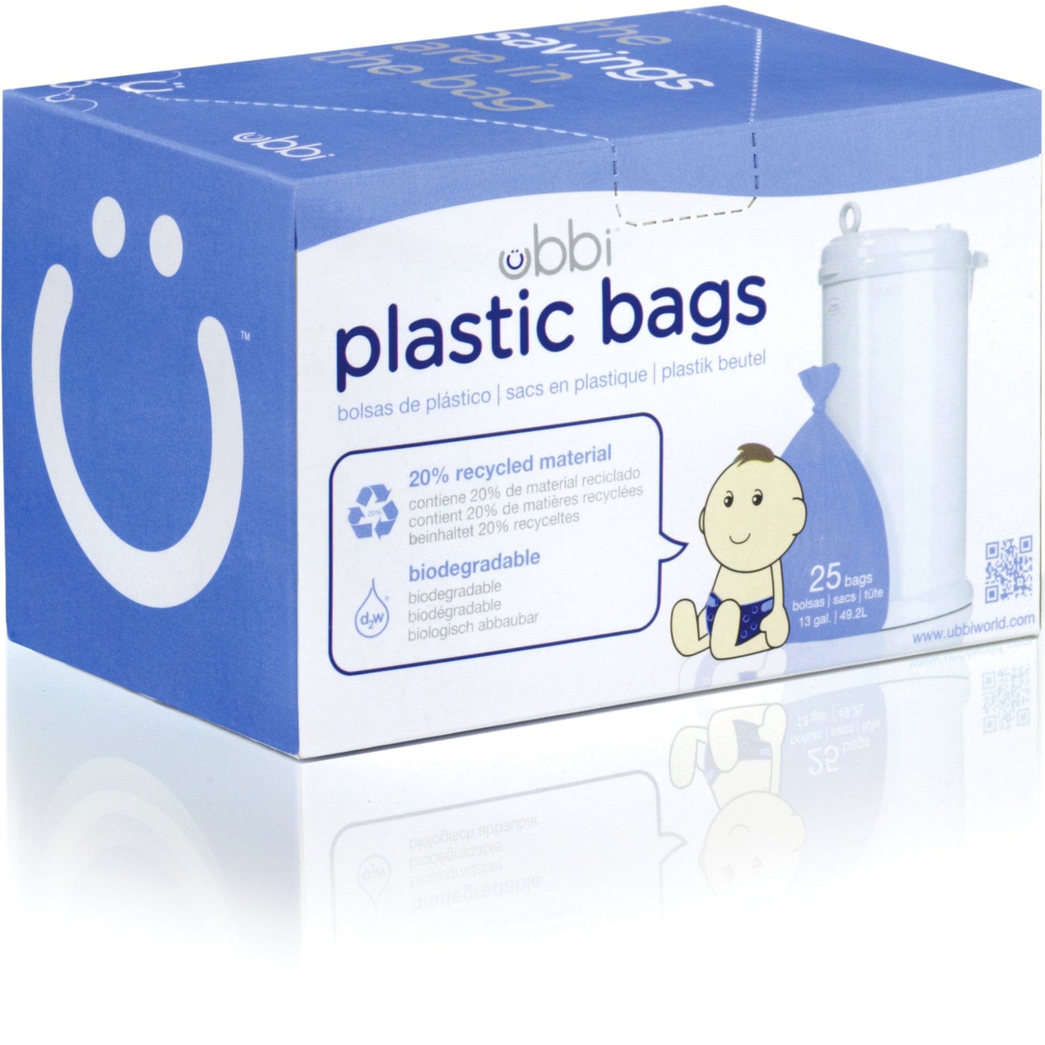 Ubbi diaper pails Single 25 PK - Ubbi Biodegradable Plastic Bags Ubbi Biodegradable Plastic Bags