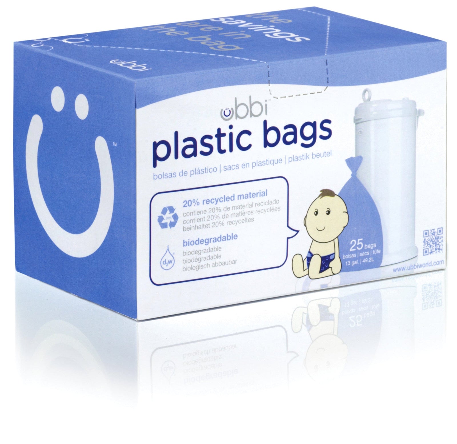 Ubbi diaper pails Single 25 PK - Ubbi Biodegradable Plastic Bags Ubbi Biodegradable Plastic Bags