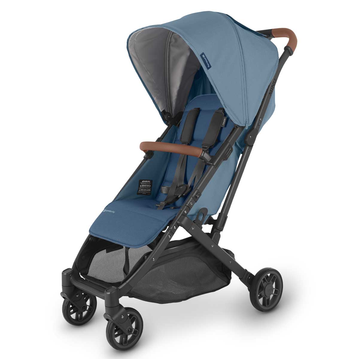 UPPAbaby compact stroller UPPAbaby MINU V2 Stroller - Charlotte (Coastal Blue/Carbon/Saddle Leather)