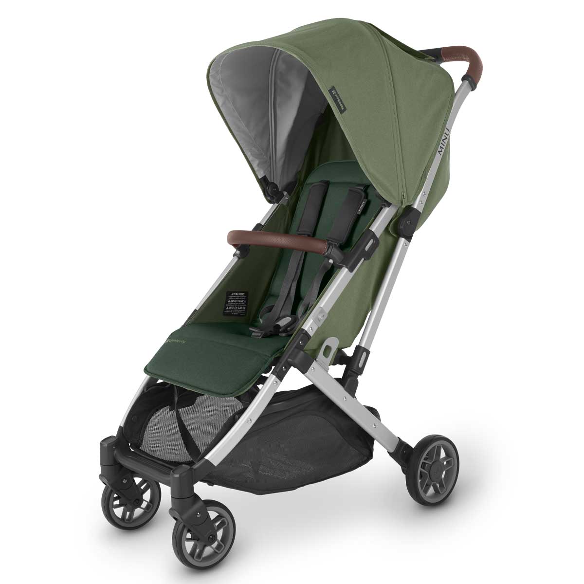 UPPAbaby compact stroller UPPAbaby MINU V2 Stroller - Emelia (Sage Green/Silver/Chestnut Leather)