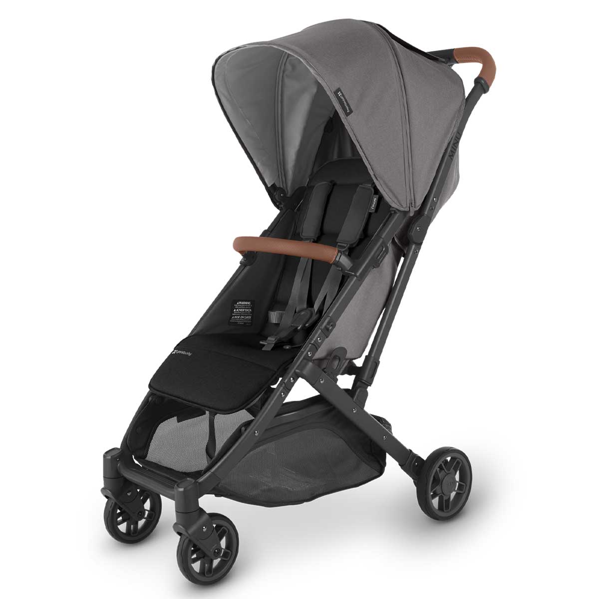 UPPAbaby compact stroller UPPAbaby MINU V2 Stroller - Greyson (Charcoal Melange/Carbon/Saddle Leather)