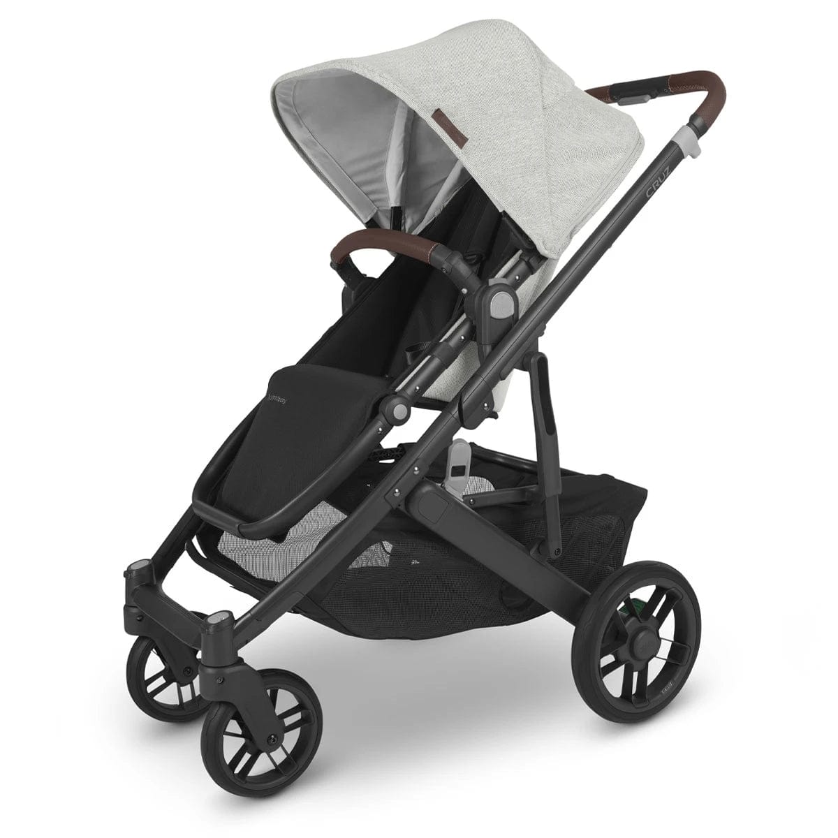 UPPAbaby stroller UPPAbaby CRUZ V2 Stroller - Anthony (White & Grey Chenille/Carbon/Chestnut Leather)