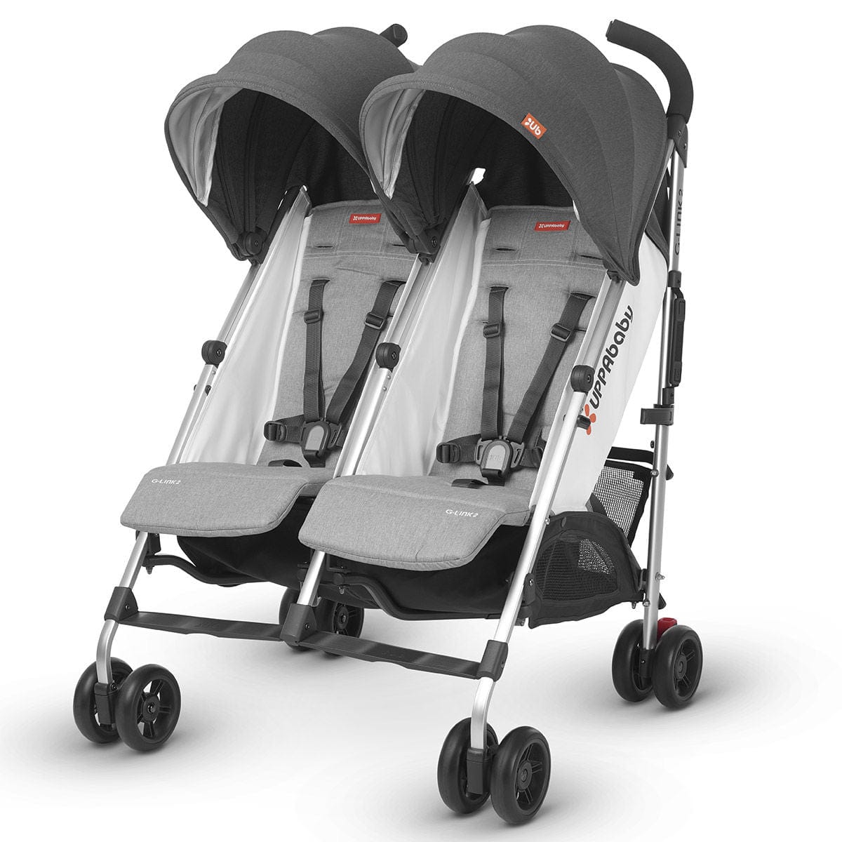 UPPAbaby G-LINK 2 Double Umbrella Stroller - Greyson (Charcoal Melange/Silver)